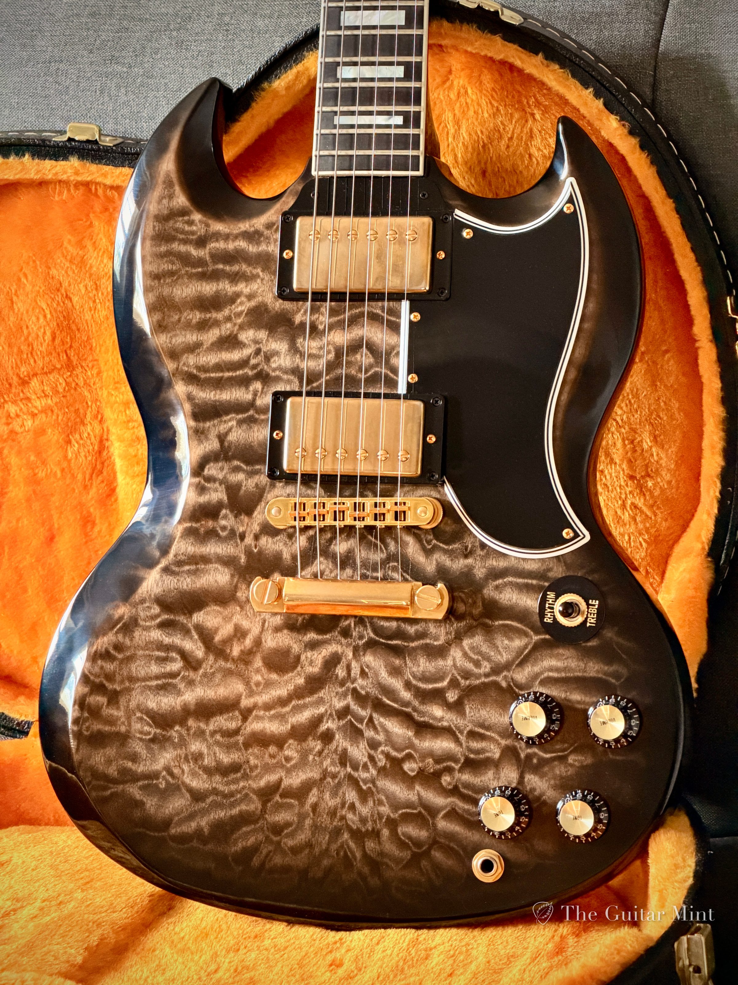 2021 - Gibson SG Custom 3A Quilt, Cobra Burst Gloss, Mint